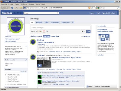Slika Eko krogove strani na Facebooku, 13. september 2010